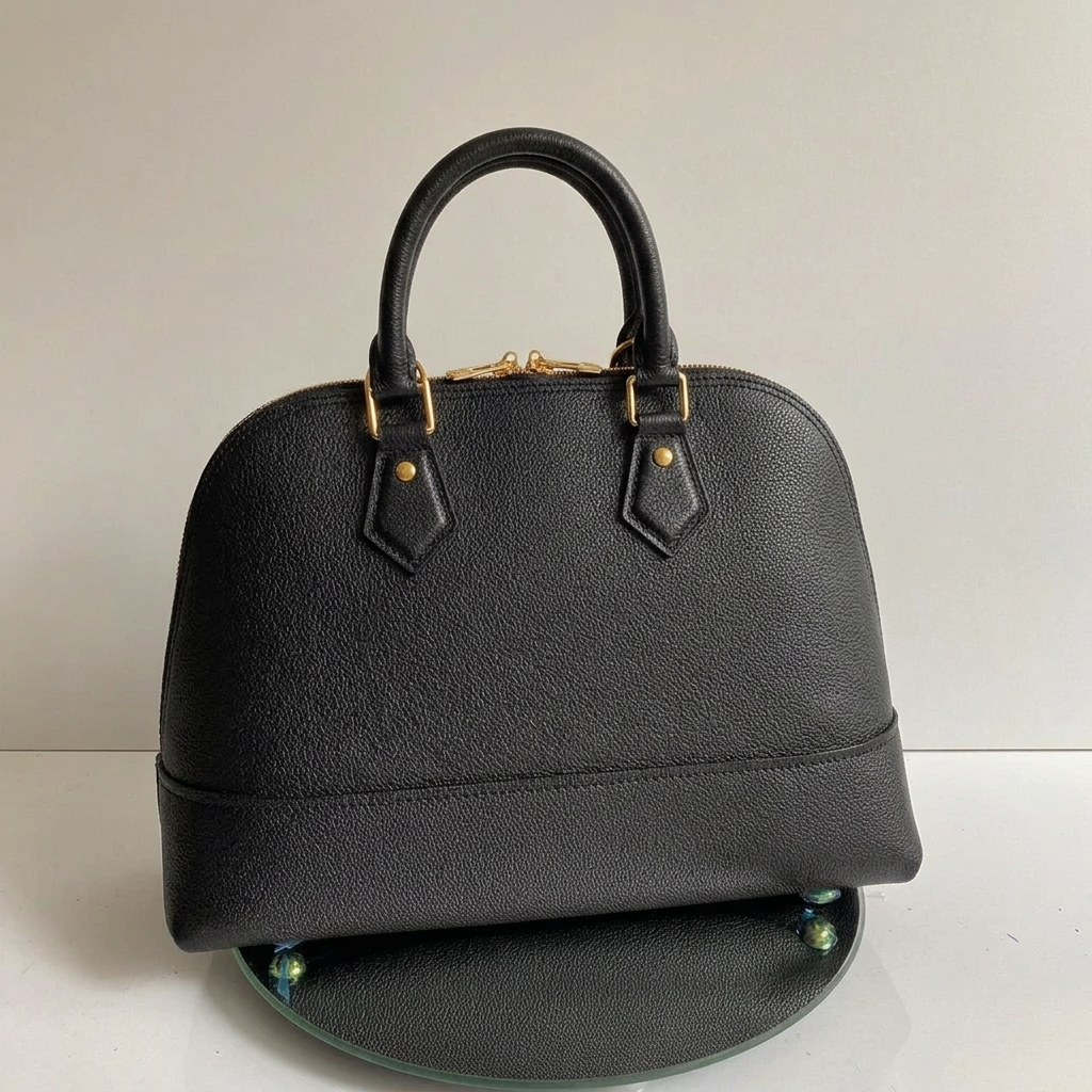 Executive Structured Black Leather Bag