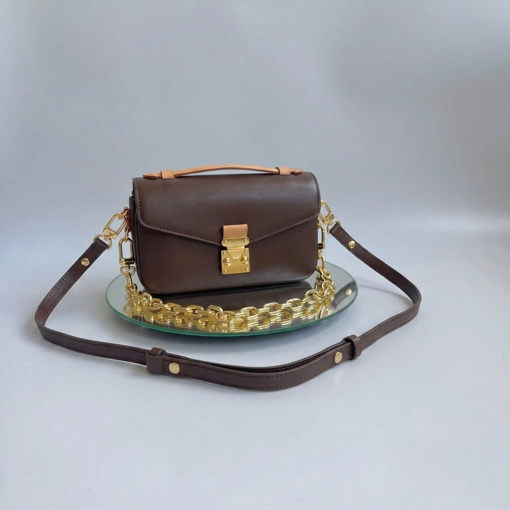 Envelope Flap Crossbody Bag Brown
