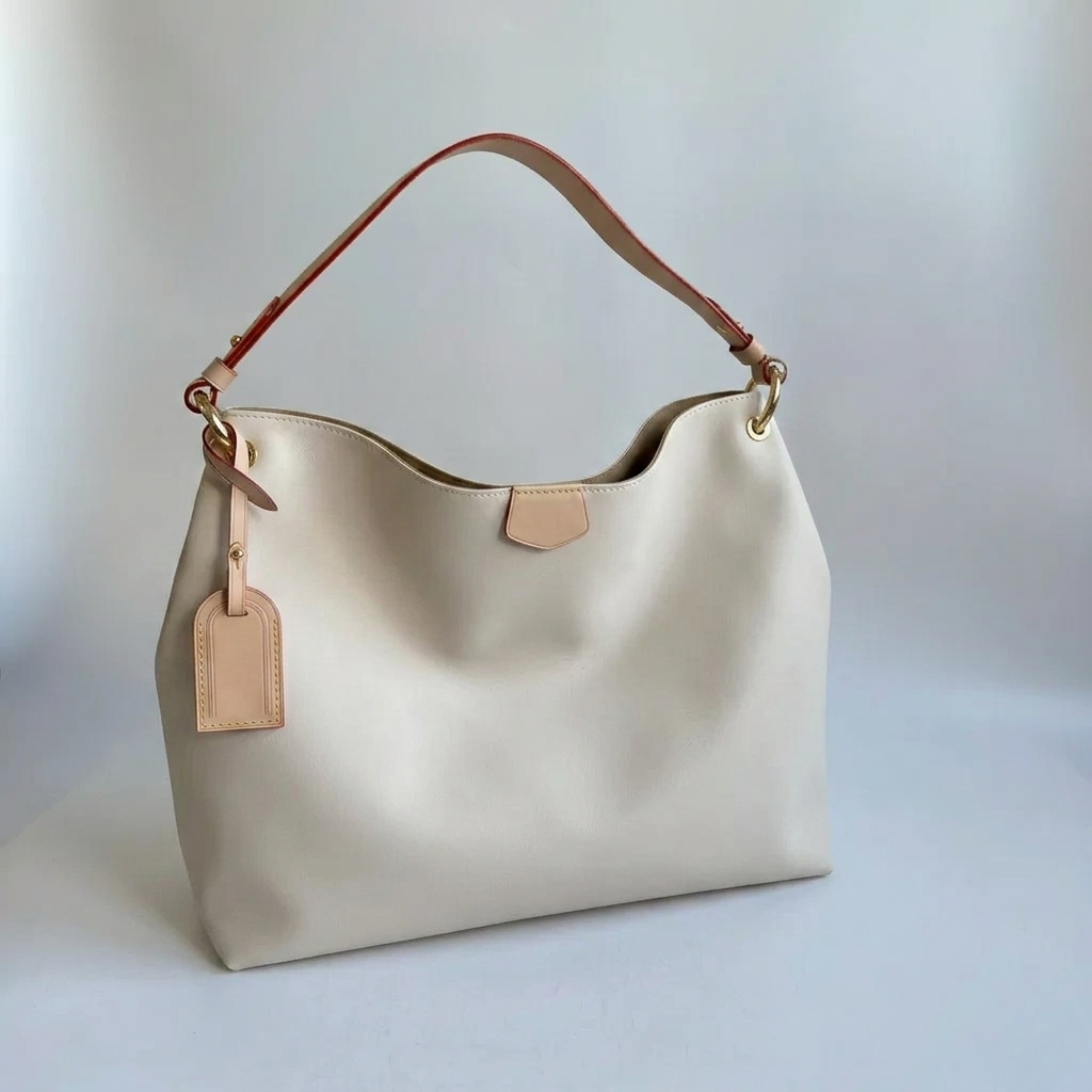 Traditional Beige Slouchy Shoulder Bag