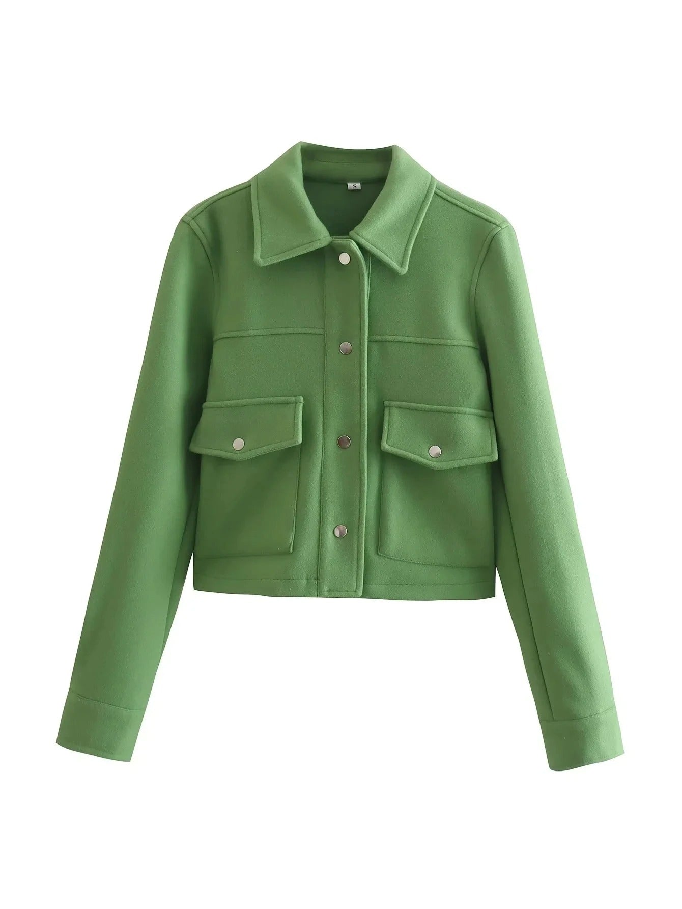 Jackets For Womens Autumn Fashion Solid Front Pockets