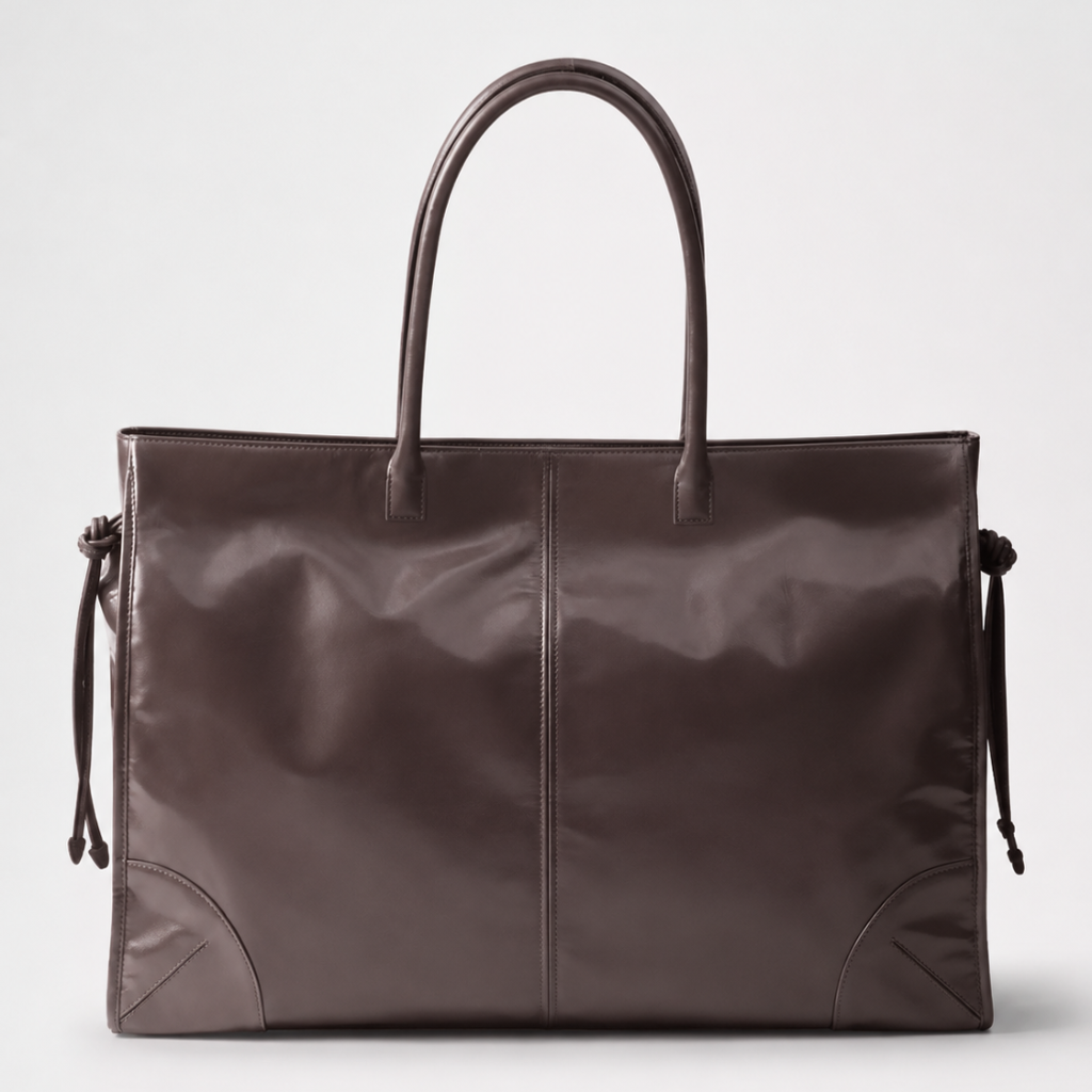 Premium Dark Brown Leather Tote