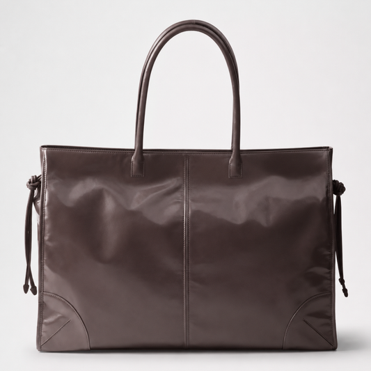 Premium Dark Brown Leather Tote