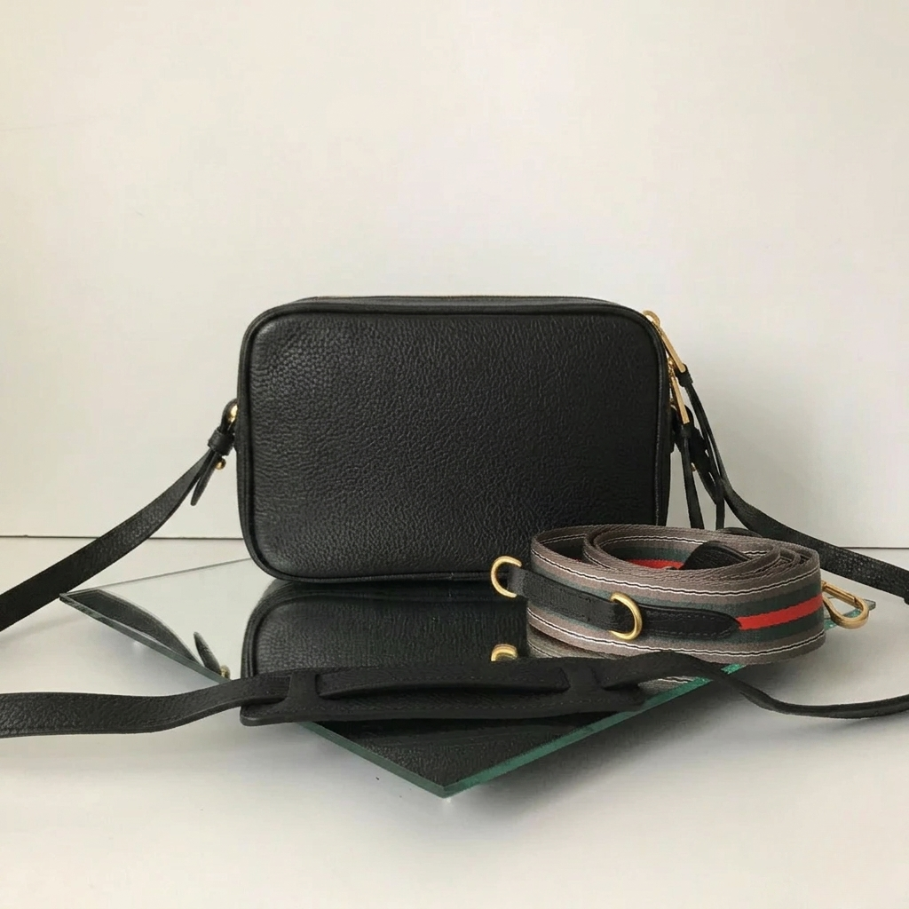 Casual Black Wide Strap Bag