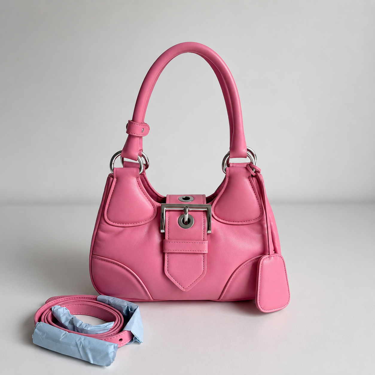 Minimalist Pink Leather Bag