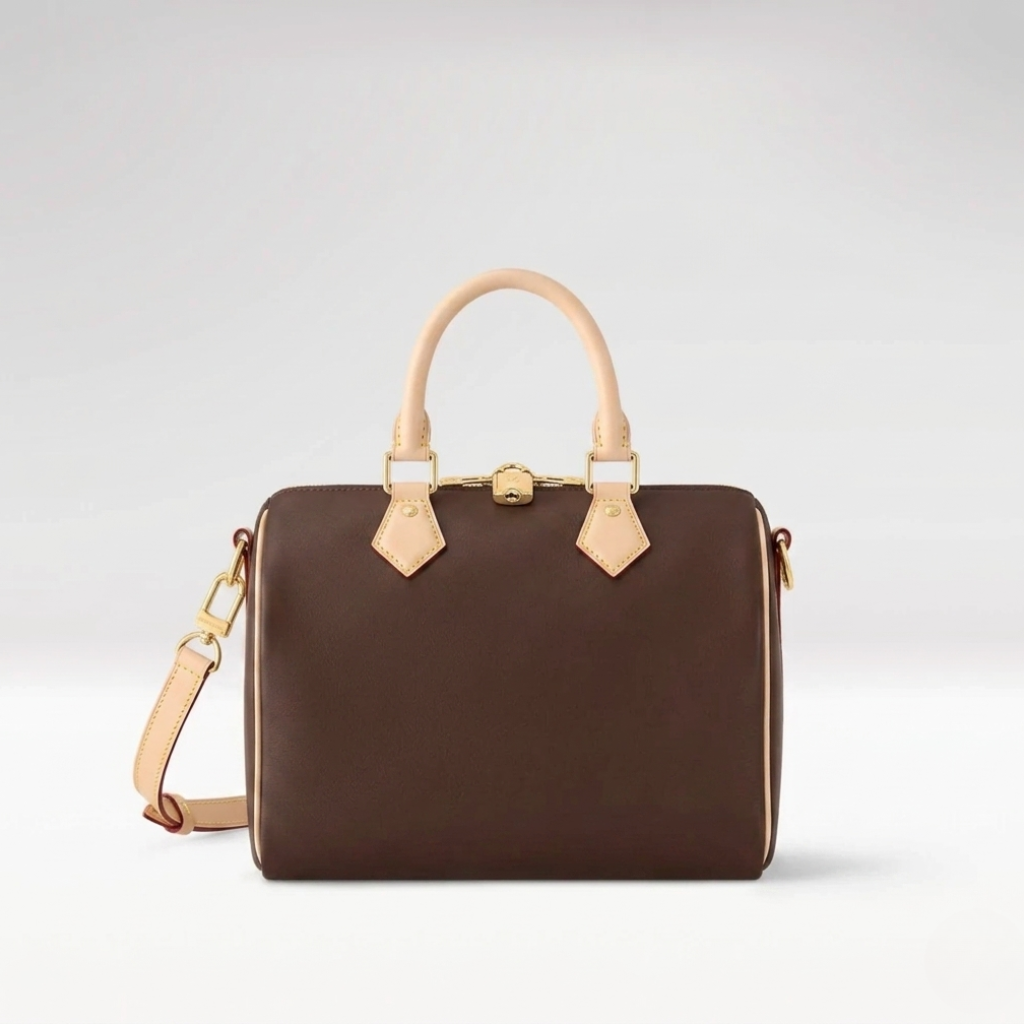 Small Dome Top Handle Bag Brown