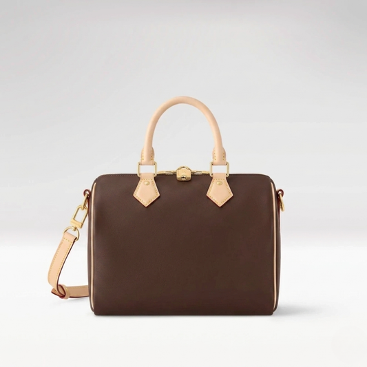 Small Dome Top Handle Bag Brown