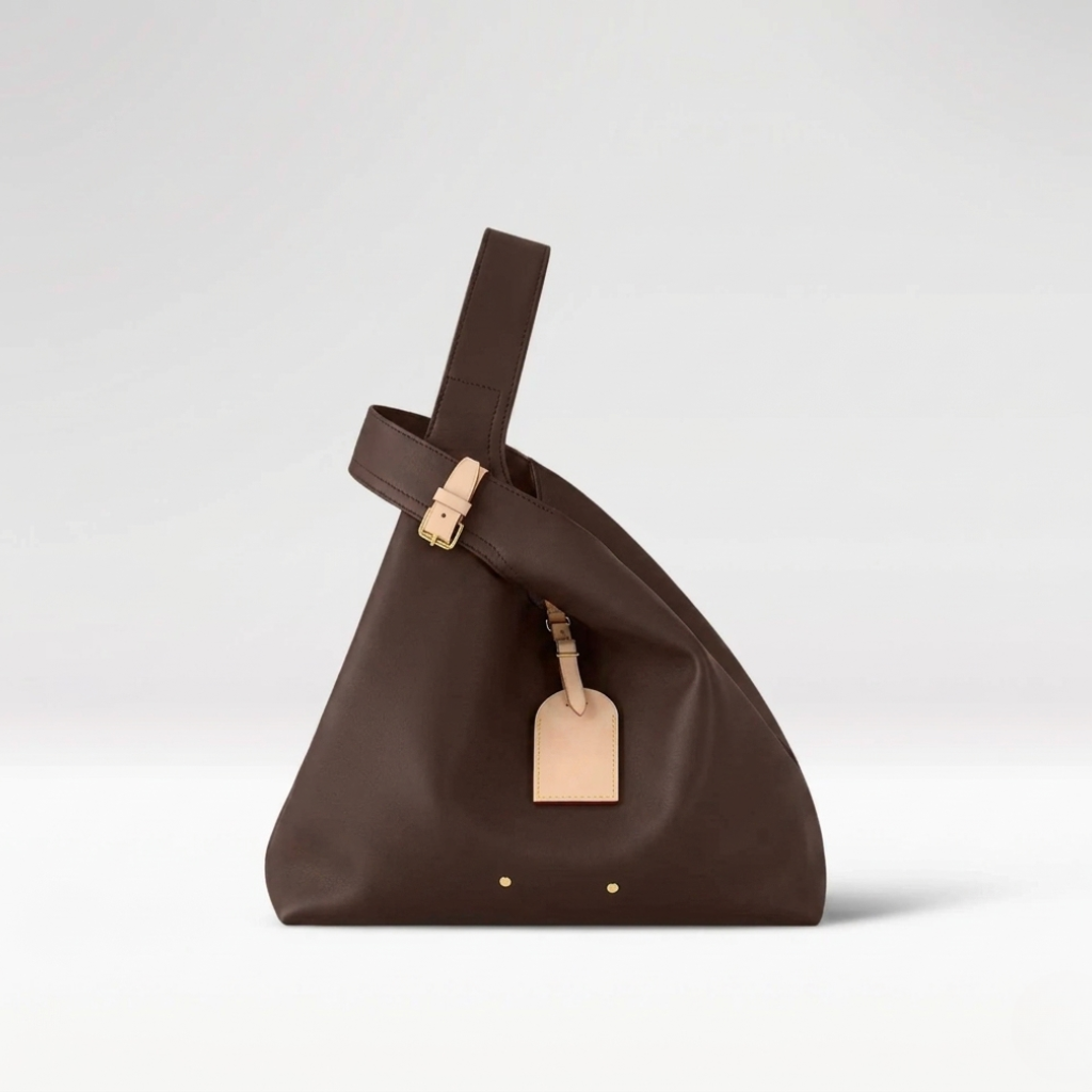 Triangle Shaped Soft Brown Backpack
