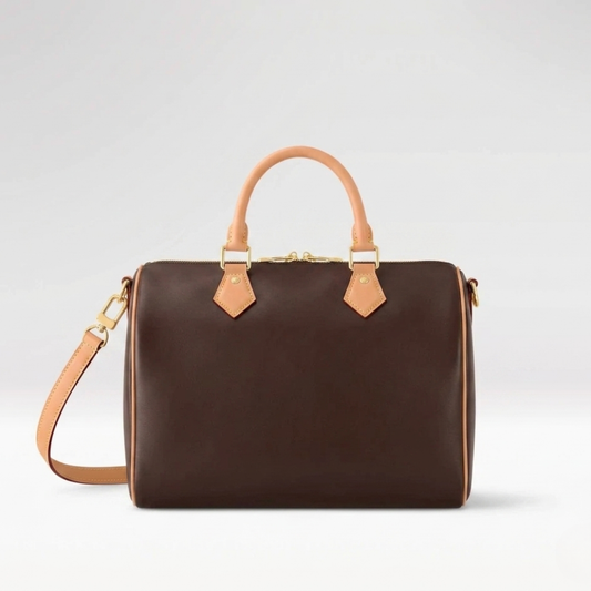 Soft Structured Top Handle Bag Brown
