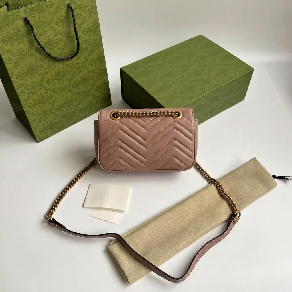 Chevron Quilted Shoulder Bag Light Brown