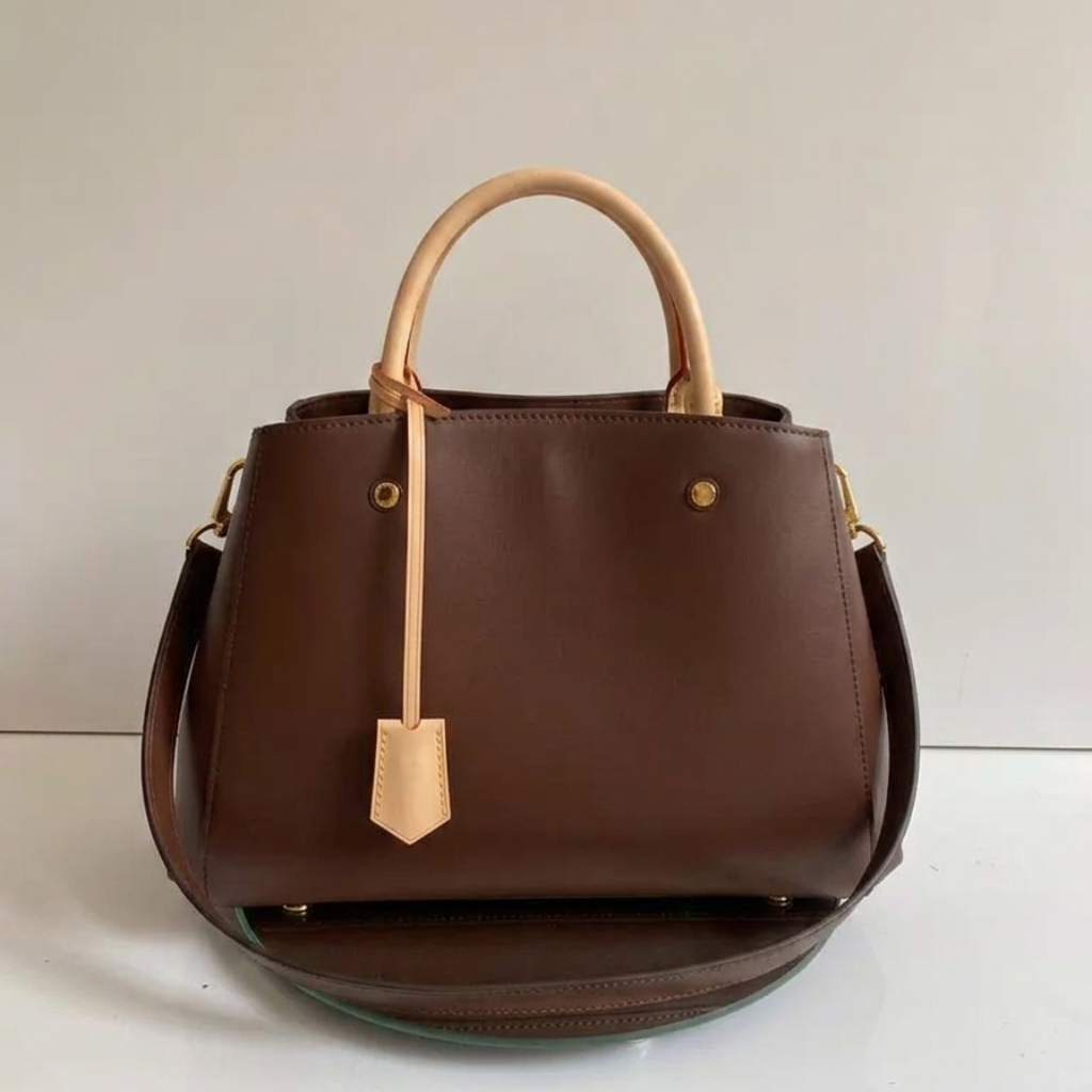 Structured Dome Handbag Dark Brown