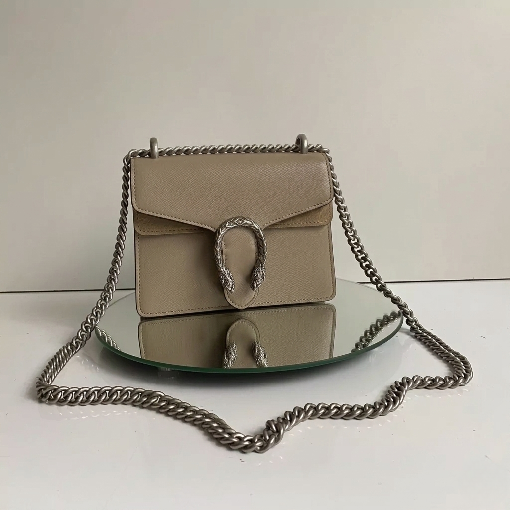 Snake Pattern Accent Shoulder Bag