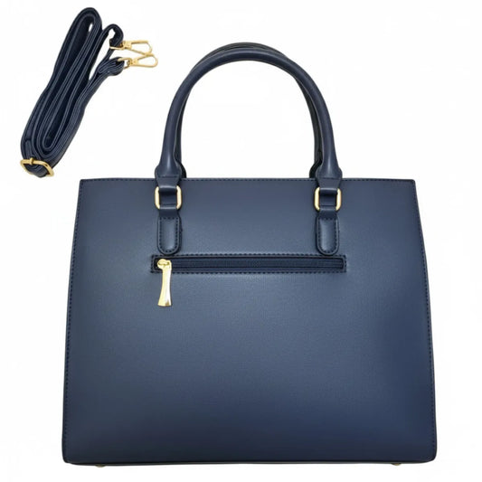 Navy Structured Tote Bag