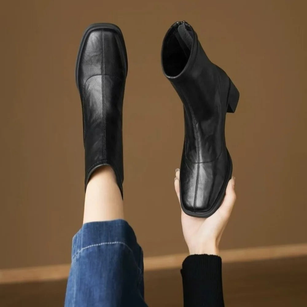 Autumn Vintage Elastic Slim Women Ankle Boots