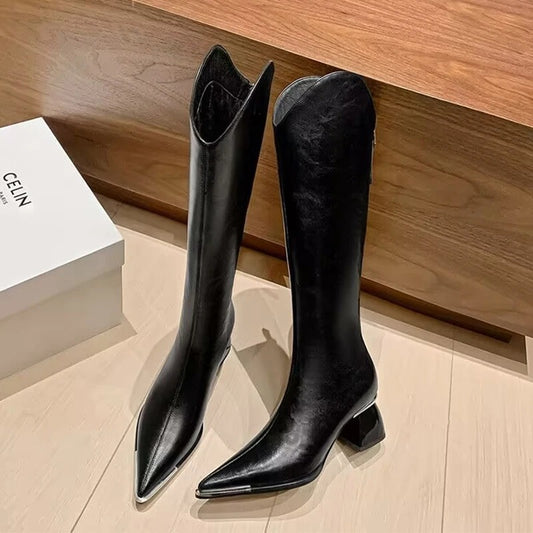 Fur High Boots Sexy Pointed Toe High Heels