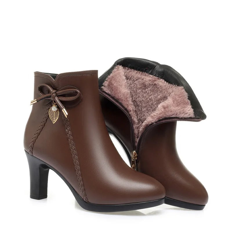 High-heeled Plush Velvet Boots Autumn Winter New