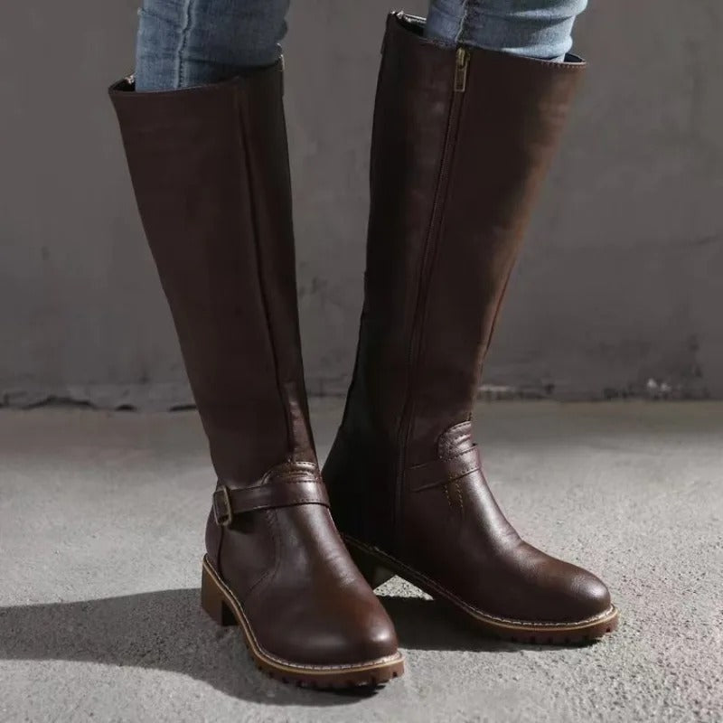 Winter Women's Riding Boots 2024 Round Toe Chunky